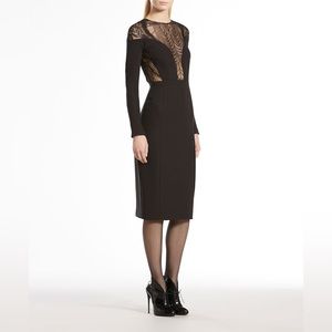 Gucci ⭐️ Rare Runway 2023 Silk Black Midi Bodycon Dress Size 38IT / XS